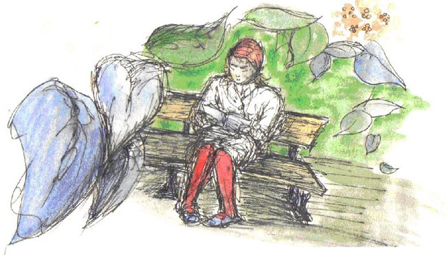 Reading in the park - Erin Nelson